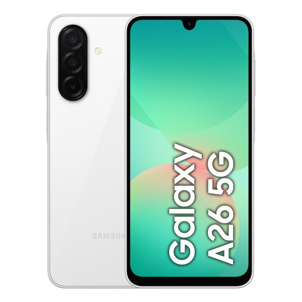 Samsung Galaxy A26 5G, Smartphone con Funzioni intelligenti, Display Super AMOLED 6.7, 6GB RAM, 128GB, Batteria 5.000 mAh, memoria espandibile, White - (Samsung Galaxy A26 17 cm (6.7") Dual SIM ibrida Android 15 USB tipo-C 5000 mAh Bianco)