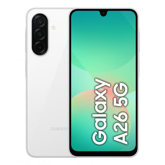 Samsung Galaxy A26 5G, Smartphone con Funzioni intelligenti, Display Super AMOLED 6.7, 6GB RAM, 128GB, Batteria 5.000 mAh, memoria espandibile, White - (Samsung Galaxy A26 17 cm (6.7") Dual SIM ibrida Android 15 USB tipo-C 5000 mAh Bianco)