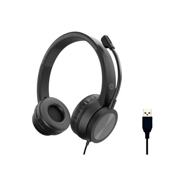 CONCEPTRONIC POLONA05B - CUFFIE OVEREAR - MICROFONO NOISE CANC. - CONTROLLO VOLUME - USB-A