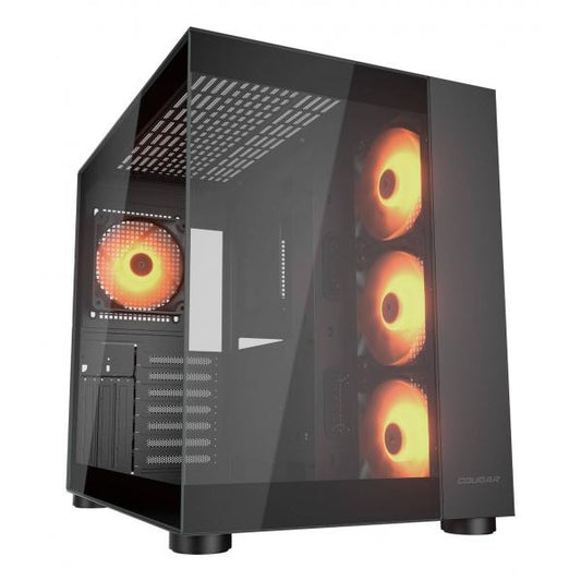 COUGAR CASE MID TOWER CUBE FV 150 RGB BLK D.CHAMBER 3*120+120mm ARGB FAN