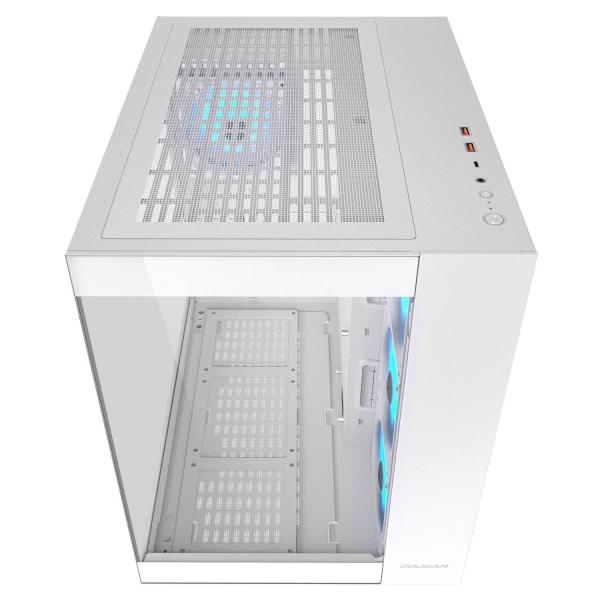 COUGAR CASE MID TOWER CUBE FV 150 RGB WHITE D.CHAMBER 3*120+120mm ARGB FAN