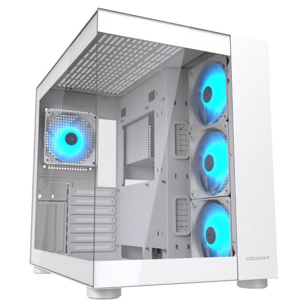 COUGAR CASE MID TOWER CUBE FV 150 RGB WHITE D.CHAMBER 3*120+120mm ARGB FAN