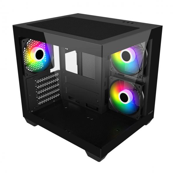 FSP FORTRON CASE M.TOWER S140 USB3*1 USB2.0*2, 120mm REVERSE ARGB FAN* 2 &
