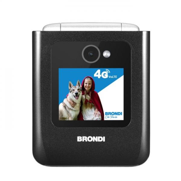BRONDI AMICO TUO 4G (NERO) - TELEFONO CELLULARE PER ANZIANI - TASTO SOS - CONTROLLO REMOTO - DOPPIO DISPLAY