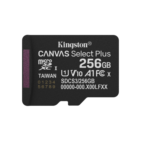 KINGSTON CANVAS SELECT PLUS 256GB (SDCS3/256GB) - MICRO SD 128GB + ADATTATORE SD