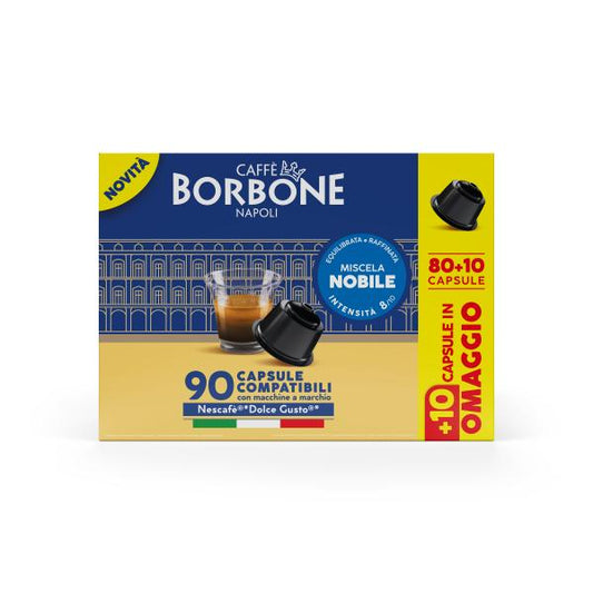 CAFFE'' BORBONE MISCELA NOBILE (BLU) - BOX 90 CAPSULE COMPATIBILI NESCAFE'' DOLCE GUSTO