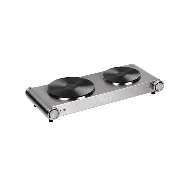 ARDES HOBINOX DUO (ARFOEL02) - FORNELLO ELETTRICO 2 PIASTRE 18-15CM 1500/1000W