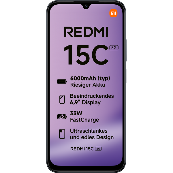 XIAOMI REDMI 15C 5G (MIDNIGHT BLACK) - SMARTPHONE 6.9"" - RAM 4GB - STORAGE 128GB - EU