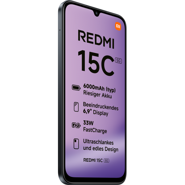 XIAOMI REDMI 15C 5G (MIDNIGHT BLACK) - SMARTPHONE 6.9"" - RAM 4GB - STORAGE 128GB - EU