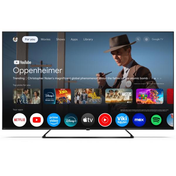 SHARP 55HP6265E - 55"" GOOGLE TV QLED 4K - FRAMELESS - HDR - AUDIO HARMAN KARDON - IT - PIEDE CENTRALE