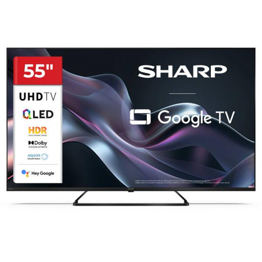 SHARP 55HP6265E - 55"" GOOGLE TV QLED 4K - FRAMELESS - HDR - AUDIO HARMAN KARDON - IT - PIEDE CENTRALE