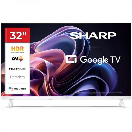 SHARP 32HF2265EW - 32"" GOOGLE TV LED HD - FRAMELESS - AUDIO DOLBY DIGITAL+ / DTS HD - CHROMECAST - WHITE - IT