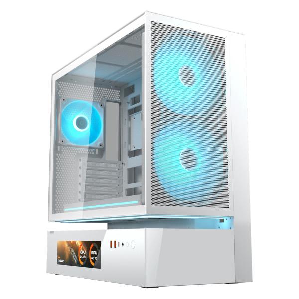 COUGAR CASE MID TOWER CFV 235 MESH BIANCO 2x160+x360+x120RGB+LED STRIP+LCD+