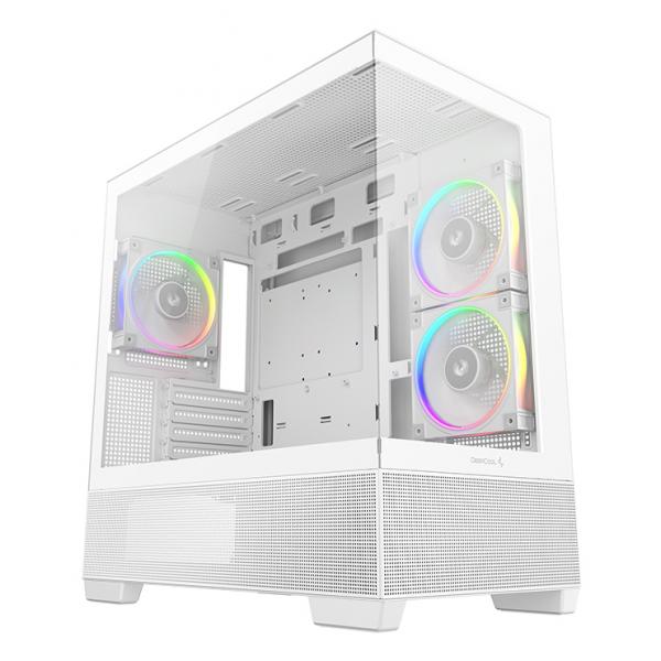 DEEPCOOL CASE MATX CG380 3F BIANCO PANORAMIC 3ARGB 2TG 360mm AIO