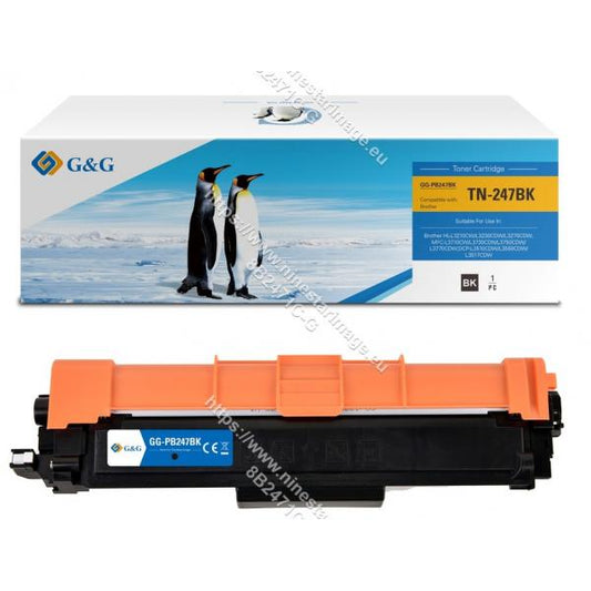 BROTHER TN-247BK BLACK - TONER COMPATIBILE G&G CON CHIP - 3000 PAG.