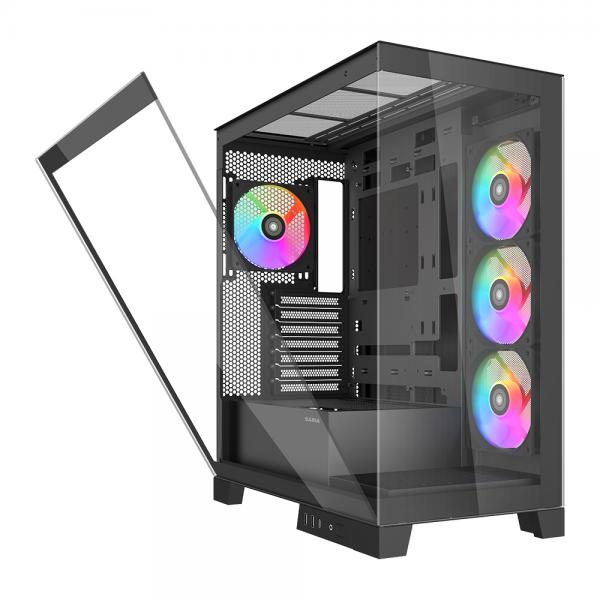 SAMA MID TOWER V50 BLACK 2*TG 4*FAN 120mm ARGB PWM