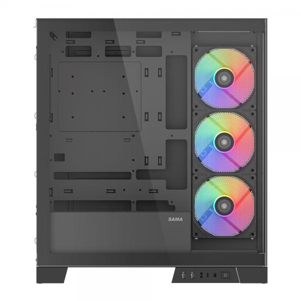 SAMA MID TOWER V50 BLACK 2*TG 4*FAN 120mm ARGB PWM