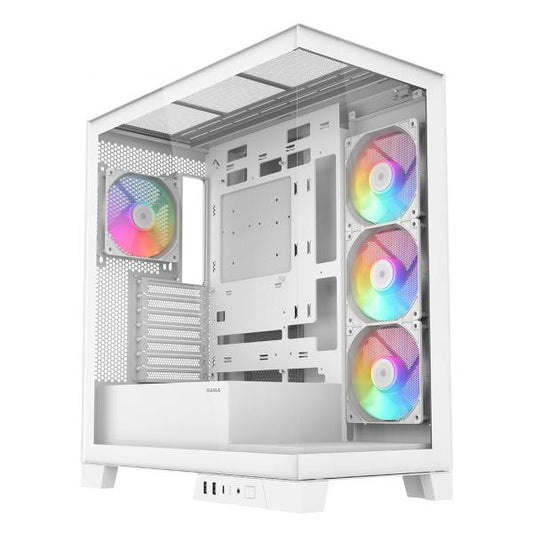 SAMA MID TOWER V50 WHITE 2*TG 4*FAN WHITE120mm ARGB PWM