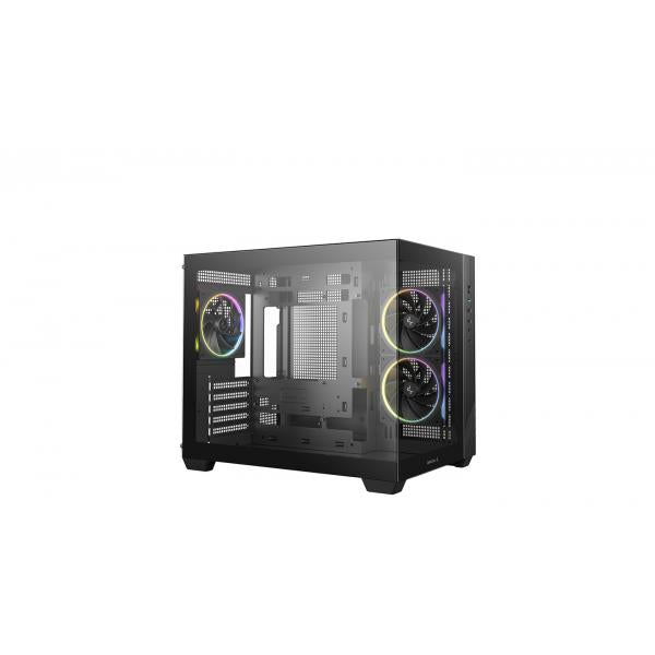 DEEPCOOL CASE MICRO ATX CG330 3F BLK 2xTG 3xARGB FAN (sup 360)
