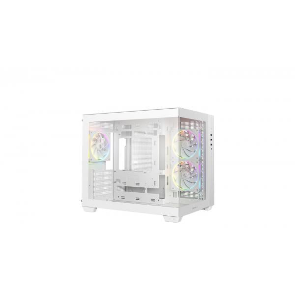 DEEPCOOL CASE MICRO ATX CG330 3F WHITE 2xTG 3xARGB FAN (sup 360)