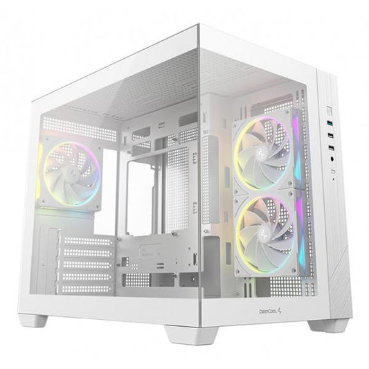 DEEPCOOL CASE MICRO ATX CG330 3F WHITE 2xTG 3xARGB FAN (sup 360)