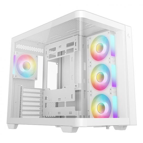 DEEPCOOL CASE MID TOWER CG530U 4F WHITE 4xARGB TG PANORAMICO