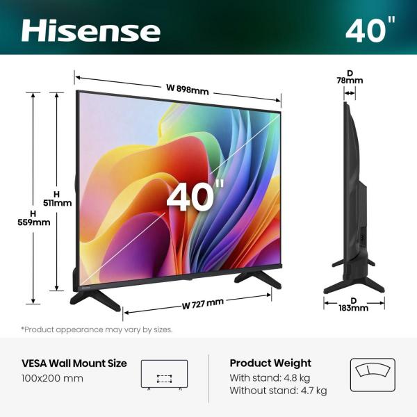 HISENSE TV LED 40" 40A49S FULL HD SMART