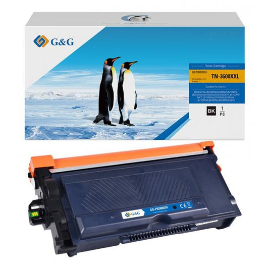BROTHER TN-3600XXL BLACK - TONER COMPATIBILE G&G CON CHIP - 11000 PAG.