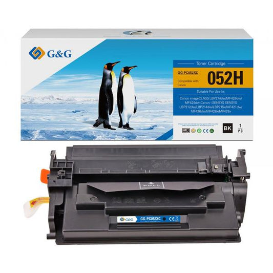 CANON 052H BLACK - TONER COMPATIBILE G&G CON CHIP - 9200 PAG.