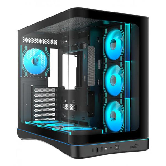 SAMA MID TOWER V62 BLACK TG CURVE LED STRIP 7* 120 ARGB PWM FAN