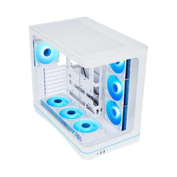 SAMA MID TOWER V62 WHITE TG CURVE LED STRIP 7* 120 ARGB PWM FAN