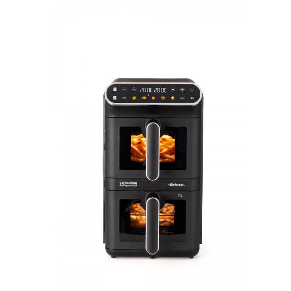 ARIETE VERTICAL DUO (4640) FRIGGITRICE AD ARIA + GRILL 11 LT - NERA