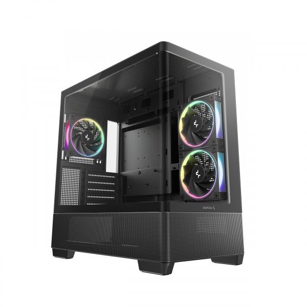 DEEPCOOL CASE MICRO ATX CG380U 3F BLACK PANORAMIC 3CURVE ARGB 2TB 360mm AIO