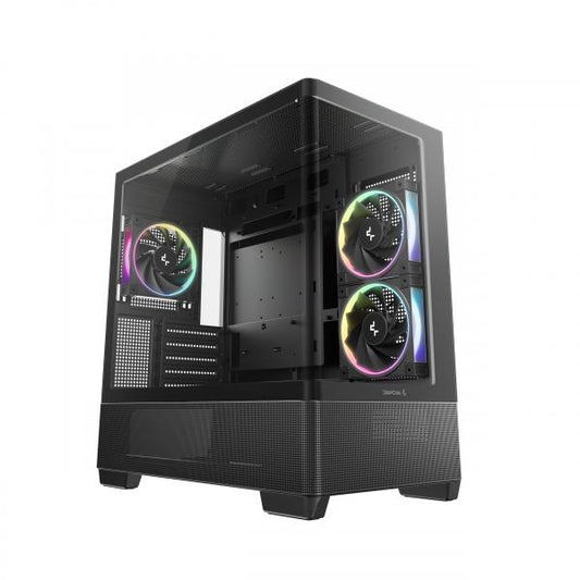 DEEPCOOL CASE MICRO ATX CG380U 3F BLACK PANORAMIC 3CURVE ARGB 2TB 360mm AIO