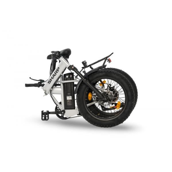 SHARP BK-FM03-ES - BICICLETTA ELETTRICA PIEGHEVOLE FAT E-BIKE (SILVER) - RUOTE 20""X4"" - MOTORE 250W - BATTERIA 48V 13AH - TELAIO ACCIAIO - 6 MARCE