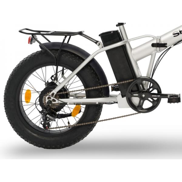 SHARP BK-FM03-ES - BICICLETTA ELETTRICA PIEGHEVOLE FAT E-BIKE (SILVER) - RUOTE 20""X4"" - MOTORE 250W - BATTERIA 48V 13AH - TELAIO ACCIAIO - 6 MARCE