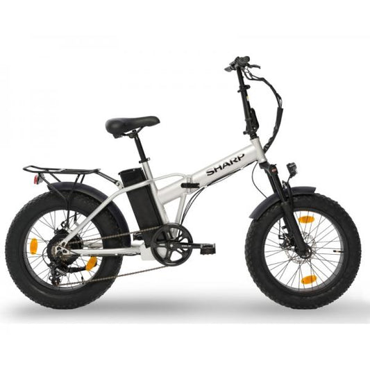 SHARP BK-FM03-ES - BICICLETTA ELETTRICA PIEGHEVOLE FAT E-BIKE (SILVER) - RUOTE 20""X4"" - MOTORE 250W - BATTERIA 48V 13AH - TELAIO ACCIAIO - 6 MARCE