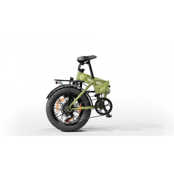SHARP BILBAO (BK-FS08E-GY) FOLDABLE FAT E-BIKE (YELLOW/GREEN) - BICICLETTA ELETTRICA - RUOTE 20""X4"" - MOTORE 250W 36V - BATTERIA 36V 10AH CERTIFICATA - TELAIO IN ALLUMINIO - AUTONOMIA FINO AD 80KM - FORCELLA AMMORTIZZATA
