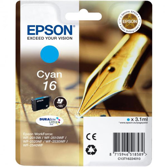 EPSON T16 CIANO (C13T16224010) - CARTUCCIA ORIGINALE
