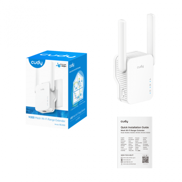 CUDY RE300 - REPEATER WI-FI N300 CON TECNOLOGIA MESH