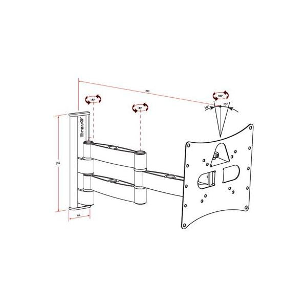 BRAVO LCD 10 - STAFFA A MURO A 3 SNODI PER TV 23""/40"" - MAX 20 KG - VESA 100/200
