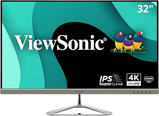 Viewsonic VX Series VX3276-4K-MHD monitor piatto per PC 81,3 cm (32") 3840 x 2160 Pixel 4K Ultra HD LED Argento [Classe di efficienza energetica F]