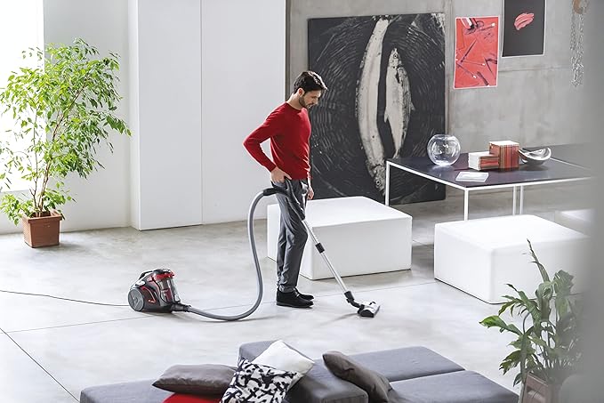 Hoover H-Power 700 HP730ALG 011 Aspirapolvere a Traino Senza Sacco, Tecnologia Ciclonica, 850 W, 2 Litri, 68 Decibel, Plastica, Nero (Cougar Black)