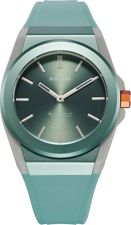 D1 Milano Carbonlite CLRJ07 - Orologio analogico da uomo, marrone chiaro::blu, Medium, Cinturino