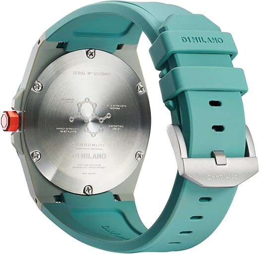 D1 Milano Carbonlite CLRJ07 - Orologio analogico da uomo, marrone chiaro::blu, Medium, Cinturino