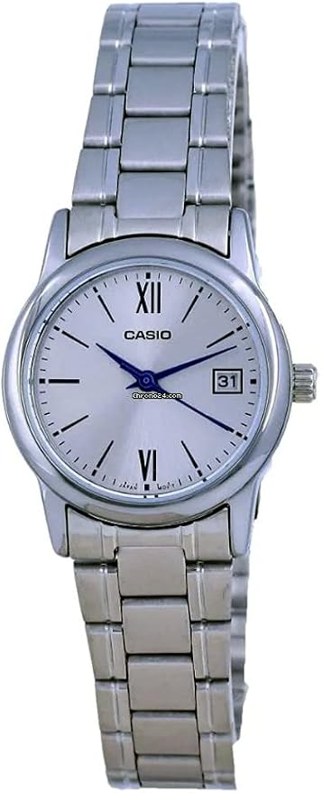 Casio LTP-V002D-7B3 Women's Standard Dress Stainless Steel Silver Dial Date Watch