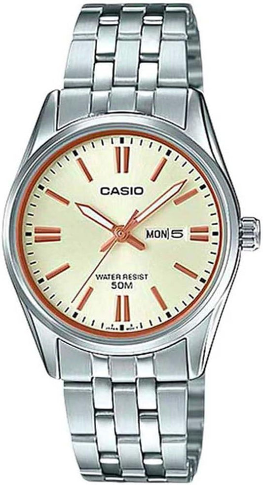 Casio Orologio da polso da donna al quarzo classic cinturino in stainless steel grey cassa in brass display analogico white - LTP-1335D-9A