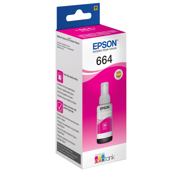 EPSON 664 MAGENTA (C13T664340) - CARTUCCIA ORIGINALE PER ECOTANK