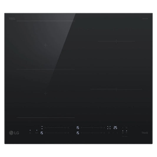 LG CI7Z2437BA - PIANO A INDUZIONE 60CM DA INCASSO - VETRO CERAMICO NERO - 4 ZONE COTTURA CON 2 FLEXIBLE - 15 LIVELLI POTENZA (Compatibile con incavi 56x48cm)