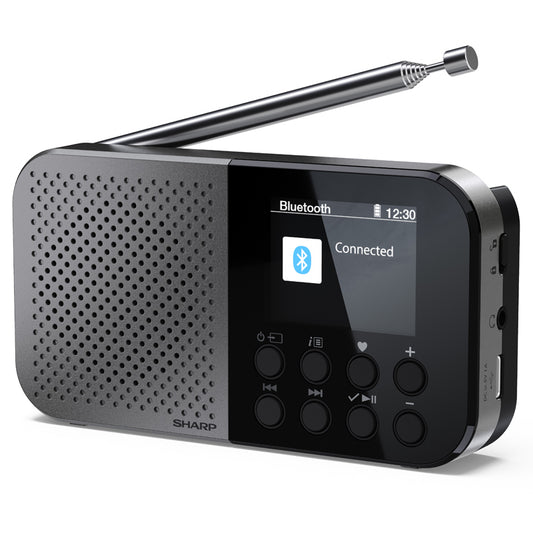 SHARP DR-P520(GY) - RADIO DIGITALE PORTATILE - DAB/DAB+ - LCD MONOCROMATICO - BLUETOOTH 5.0 - GRAY